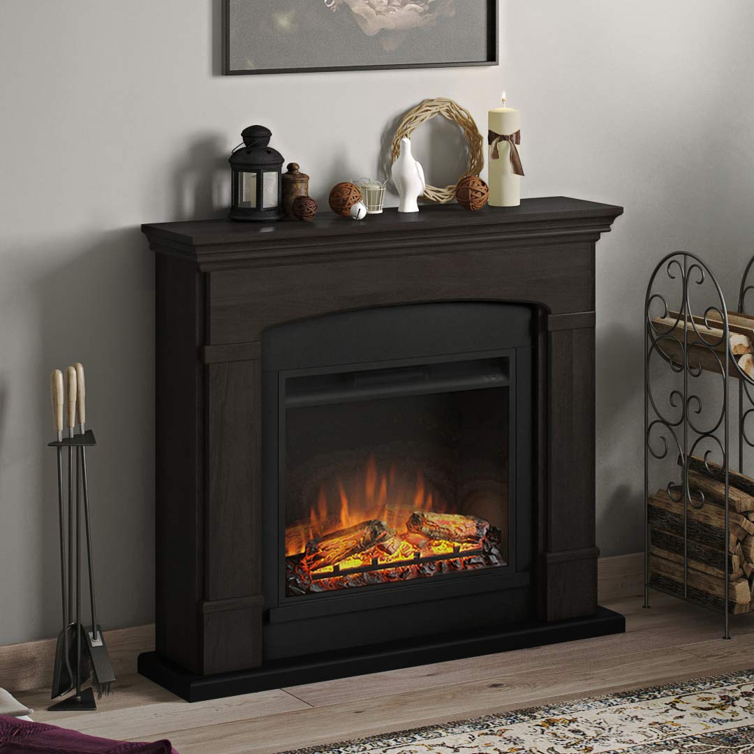 Kominek elektryczny TAGU Helmi z elektryczny wkład Powerflame 23", Ogrzewanie o mocy 1500 W, Programowalne 7 dni, Zdalne sterowanie pilotem
