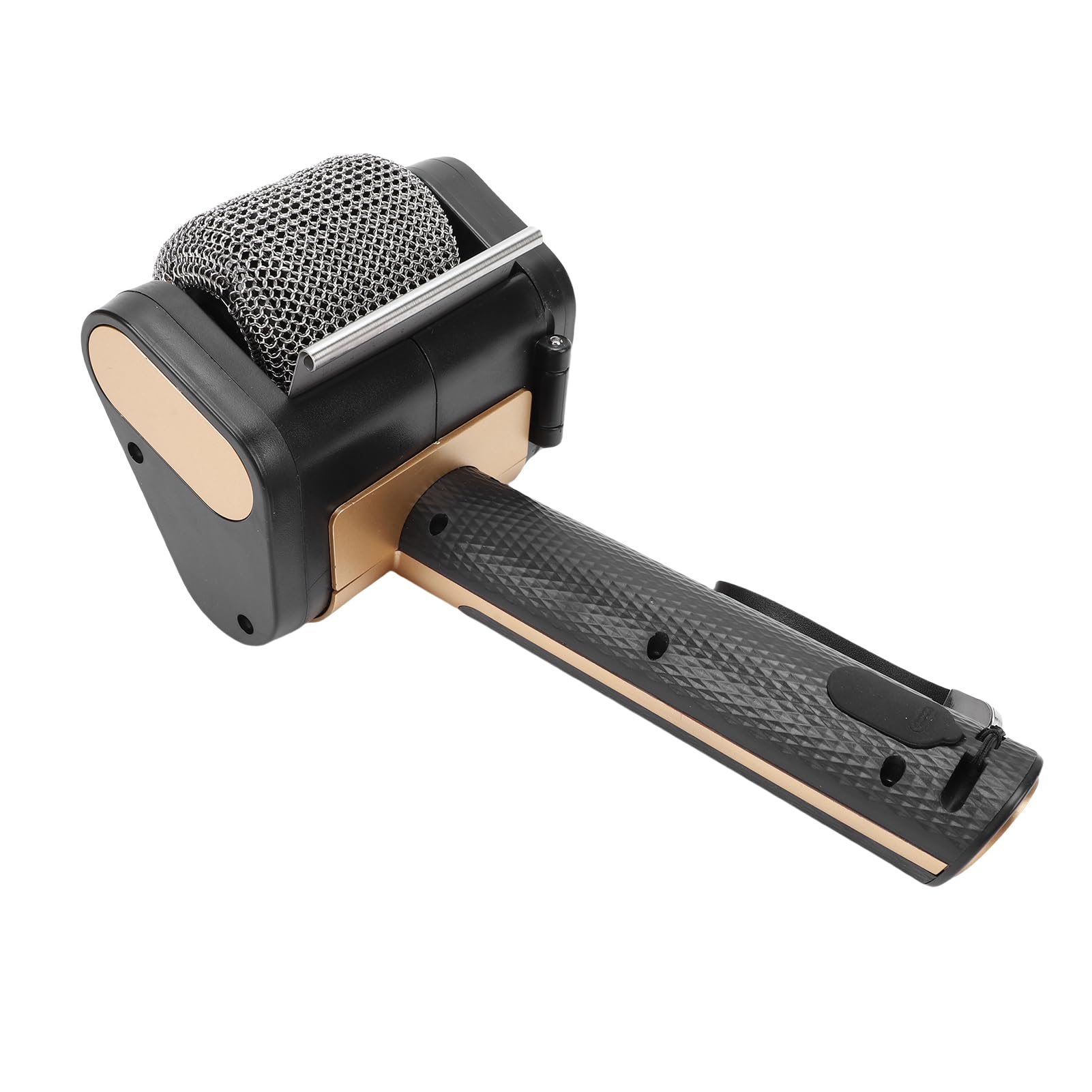 Fockety Spazzola rotante per griglia, pulitore per griglia ricaricabile e sicuro con rullo in acciaio inox a 350 giri/min, luce LED, spazzola elettrica per barbecue da campeggio (BLACK)