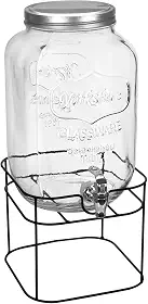 REFRESQUEIRA COM SUPORTE METAL HOME&CO VIDRO 8L 45x21x21cm TRANSPARENTE