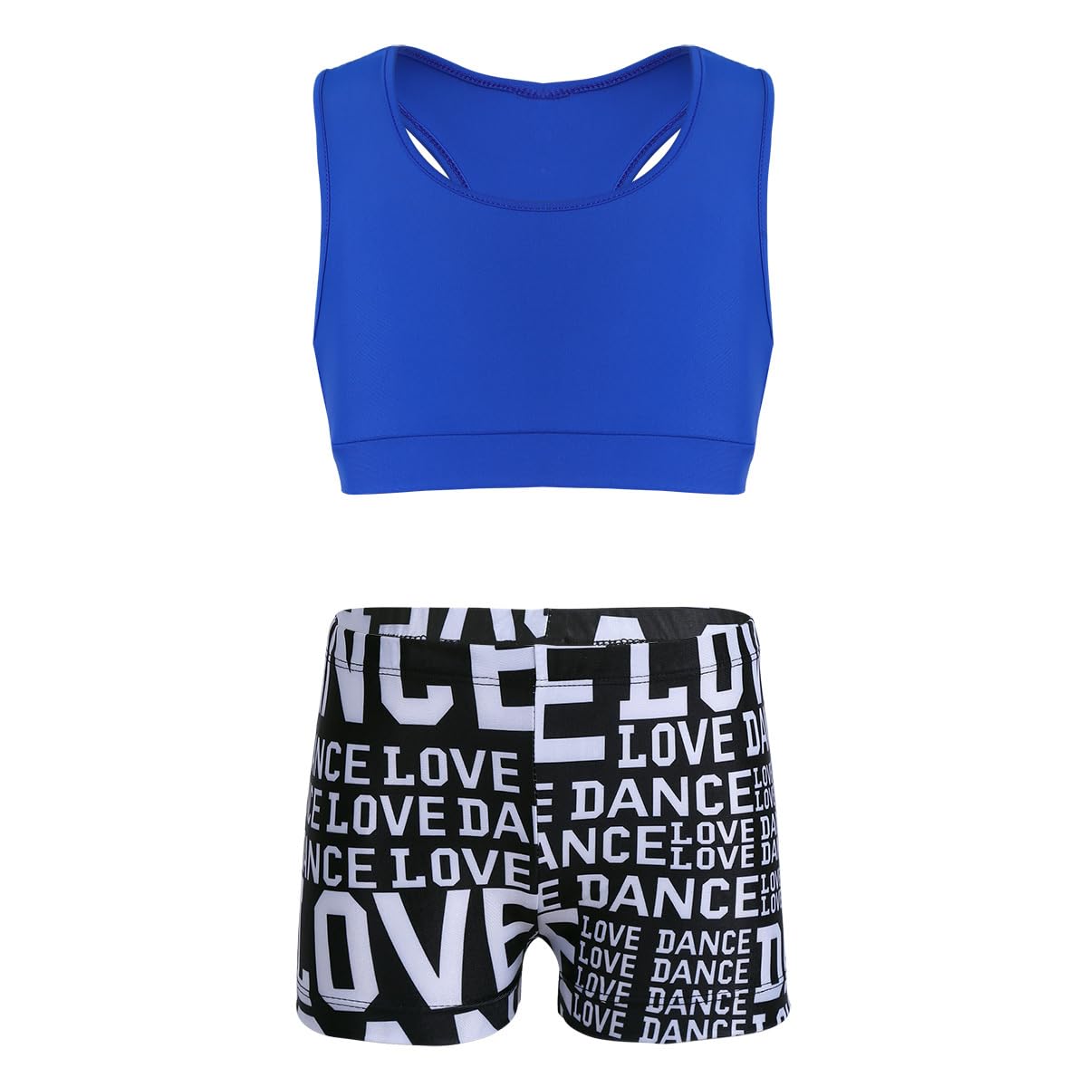 Ensemble Danse Fille Haut Brassière Short Tankini Gymnastique Yoga Fitness 3-12 Ans
