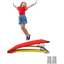 Gymnastics Springboard for Kids Vaulting Training Fitness Playing, Portable Curved Spring Board, Hard Wood Practice Equipment, Elastic Board for Home Room Athletics Training