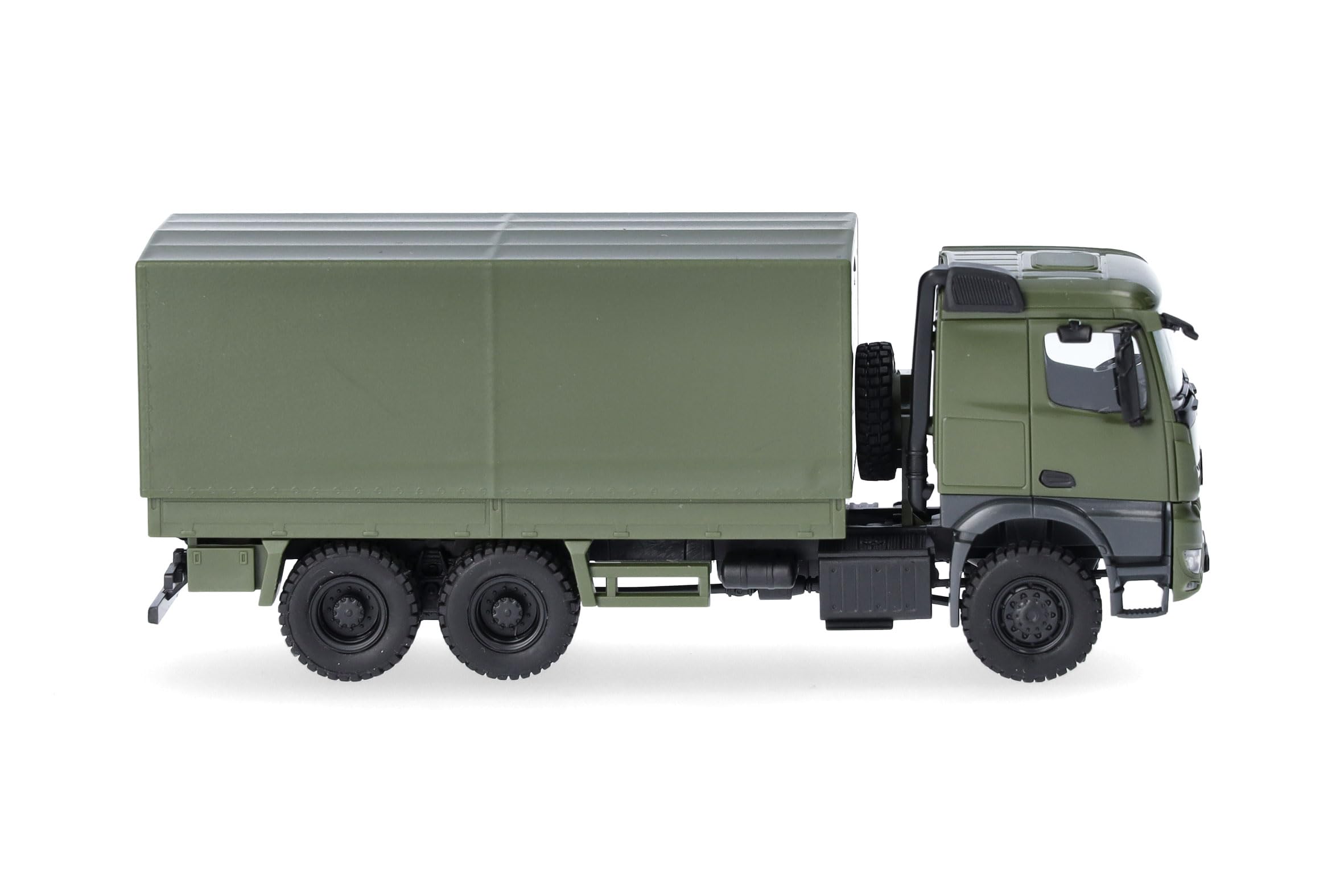 Herpa Truck Model Mercedes-Benz Arocs 6x6 Flatbed/Tarpaulin, Undecorated, Miniature in 1:87 Scale, Collectible - Image 3