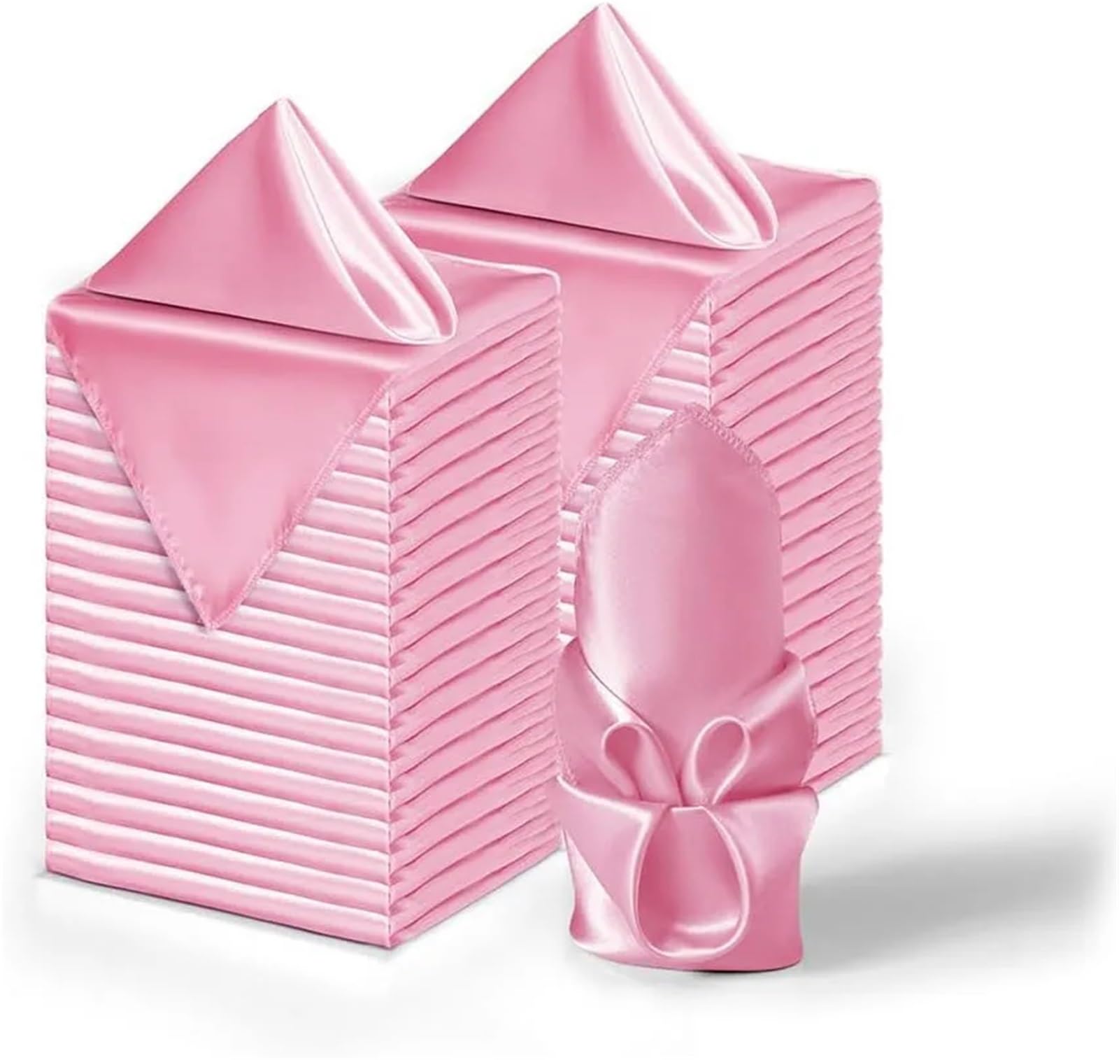 Cotton Table Napkins, Square Satin Napkins 50pcs 30x30cm Multicolor For Wedding Banquet(Roze)