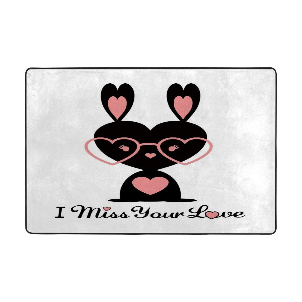 Tapis de maison moderne romantique I Miss Your Love grand format pour réchauffer votre intérieur