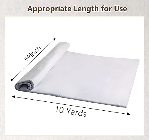 Miniatura 3 de Peso medio 100% muselina de algodón tela 63 pulgadas x 10 yardas blanqueado muselina material de tela de lino para material de costura ropa tela