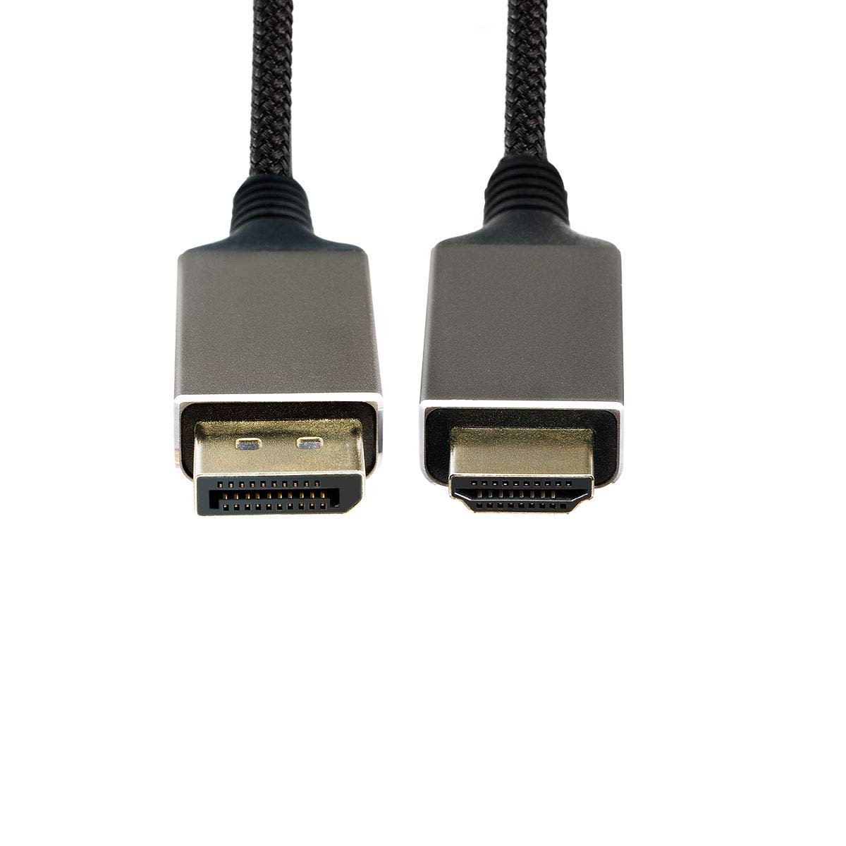 Cavo DisplayPort a HDMI, cavo unidirezionale in nylon intrecciato 4K UHD HD ad alta velocità DP a HDMI, compatibile con DisplayPort Computer Laptop, 2 m, grigio scuro