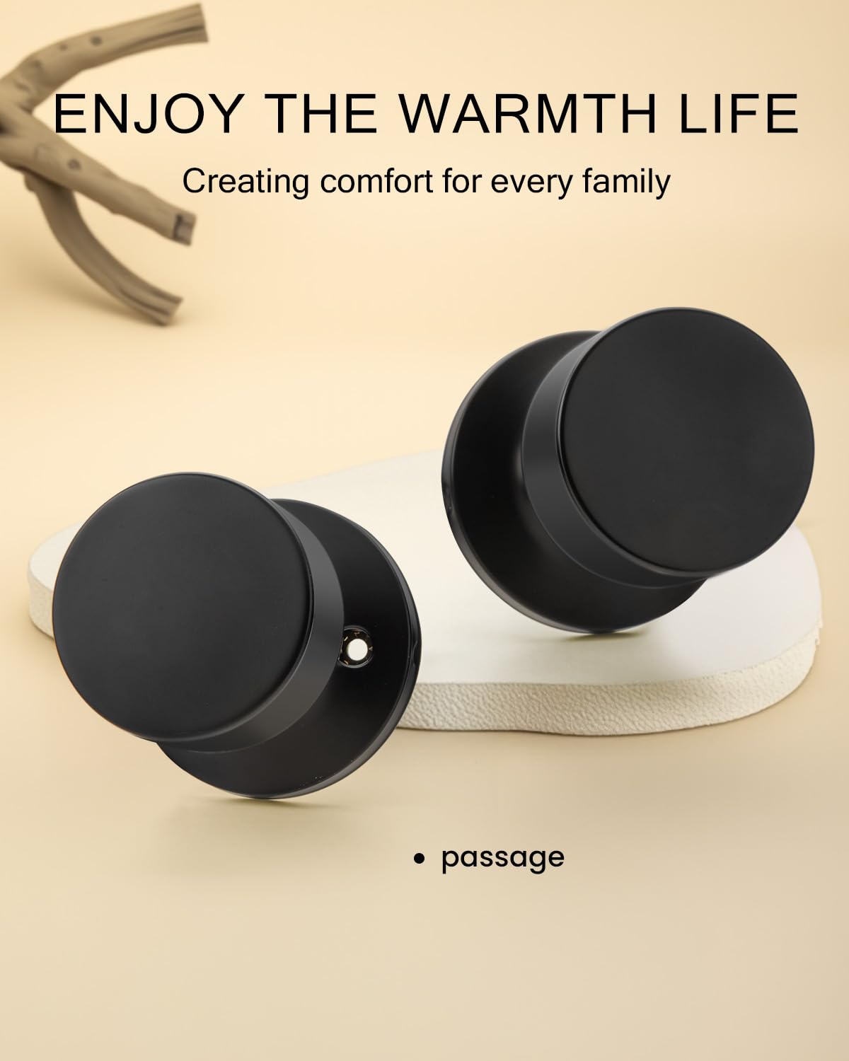 Haidms Matte Black Closet Door Knobs - 6 Pack -3