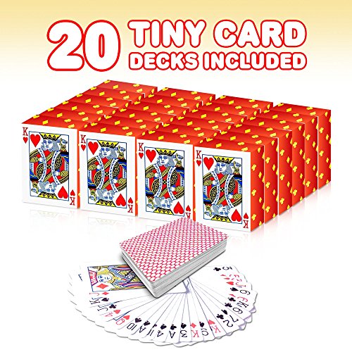 Gamie Mini Playing Cards - Pack Of 20 Decks - Poker Cards - Miniature 1.5 Inch Card Set - Small Casino Game Cards For Kids, And Adults - Great Novelty Gift, Party Favor For Boys And Girls #TOP2