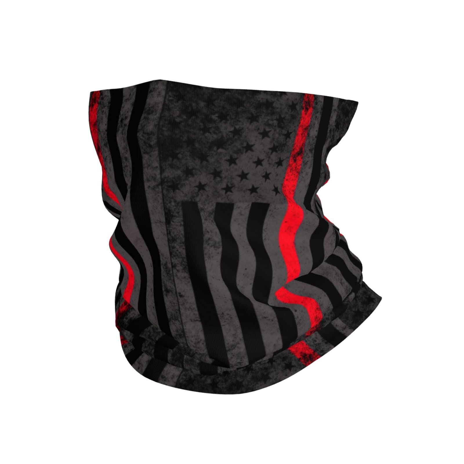 Fire Fighter Thin Red Line Flag Neck Gaiter Face Mask Reusable, Cloth Face Masks Bandana Balaclava Cover Scarf Shield