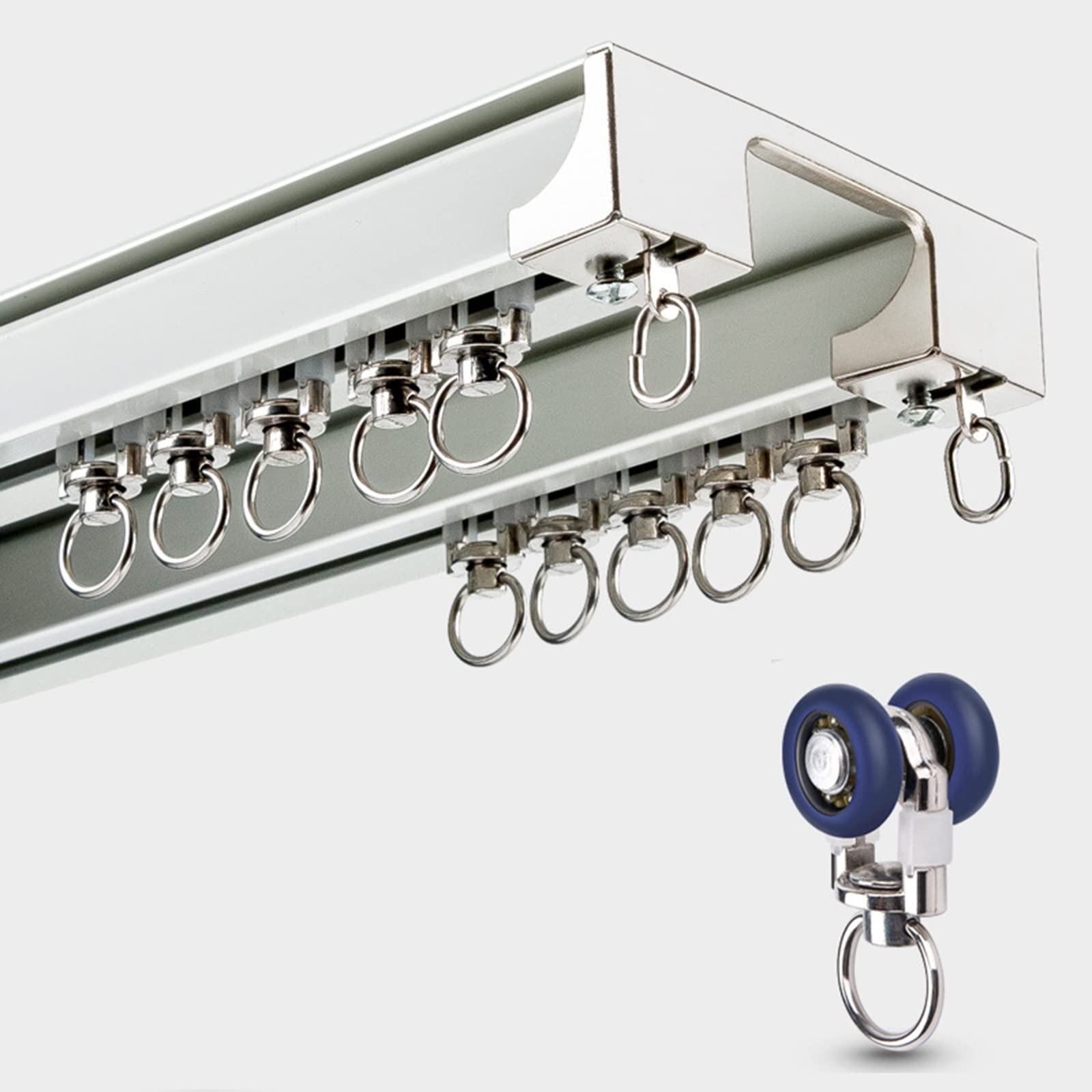 Riel Doble Cortinas Riel Cortina Techo Ultragrueso - Doble Capa, Aleación  Aluminio | Instalación Directa, Sin Soporte Rieles Para Cortinas Doble Techo, image size:1600x1600