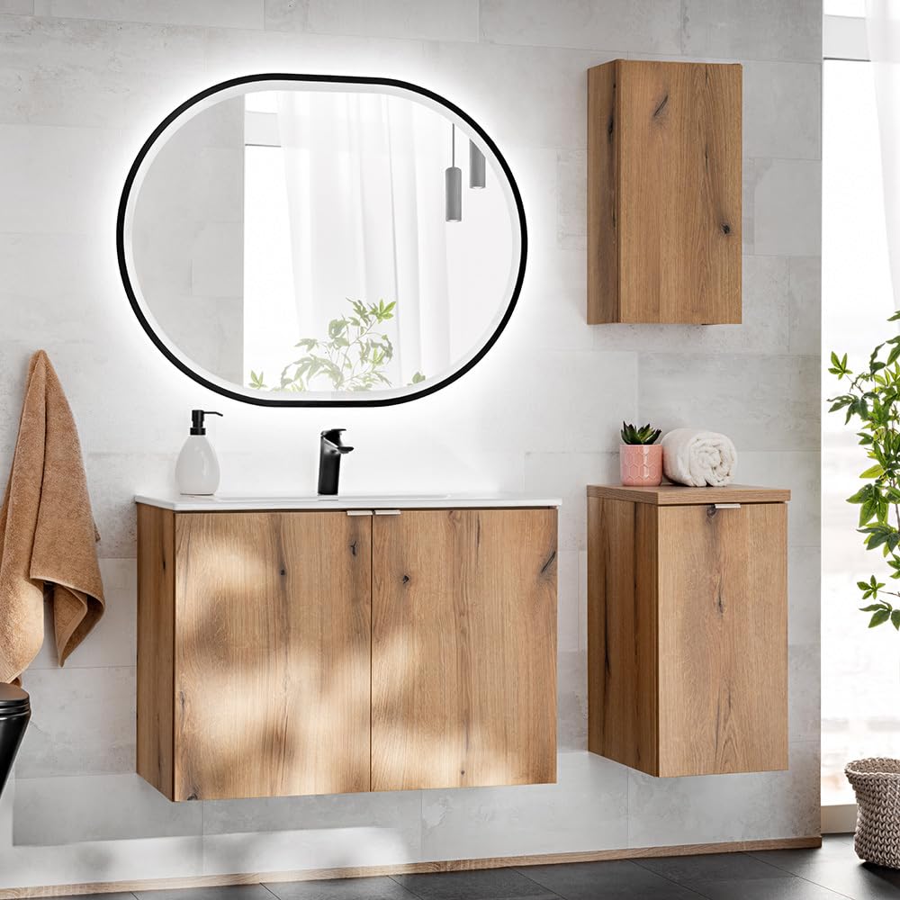 Lomadox Armoire murale de salle de bain, 30 cm, chêne