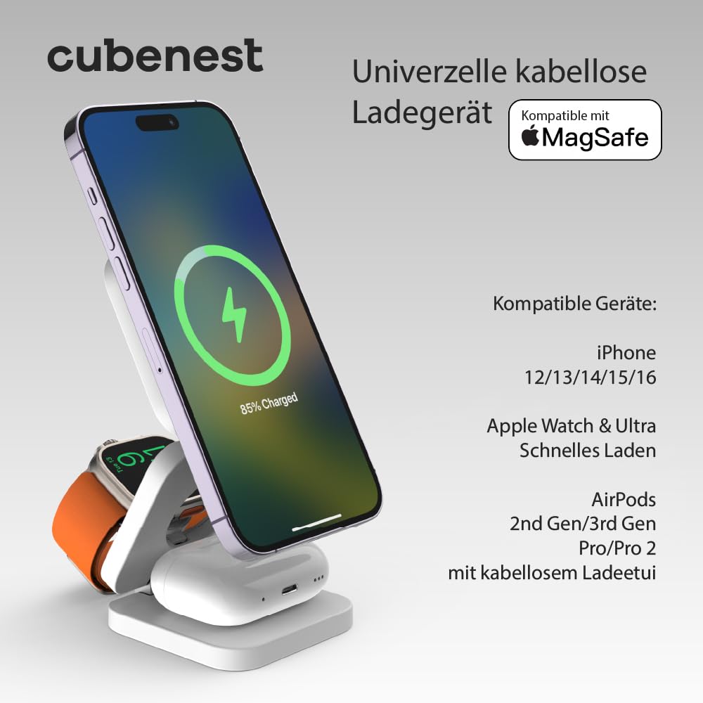 CubeNest Caricatore senza fili magnetico pieghevole 3 in 1 E310