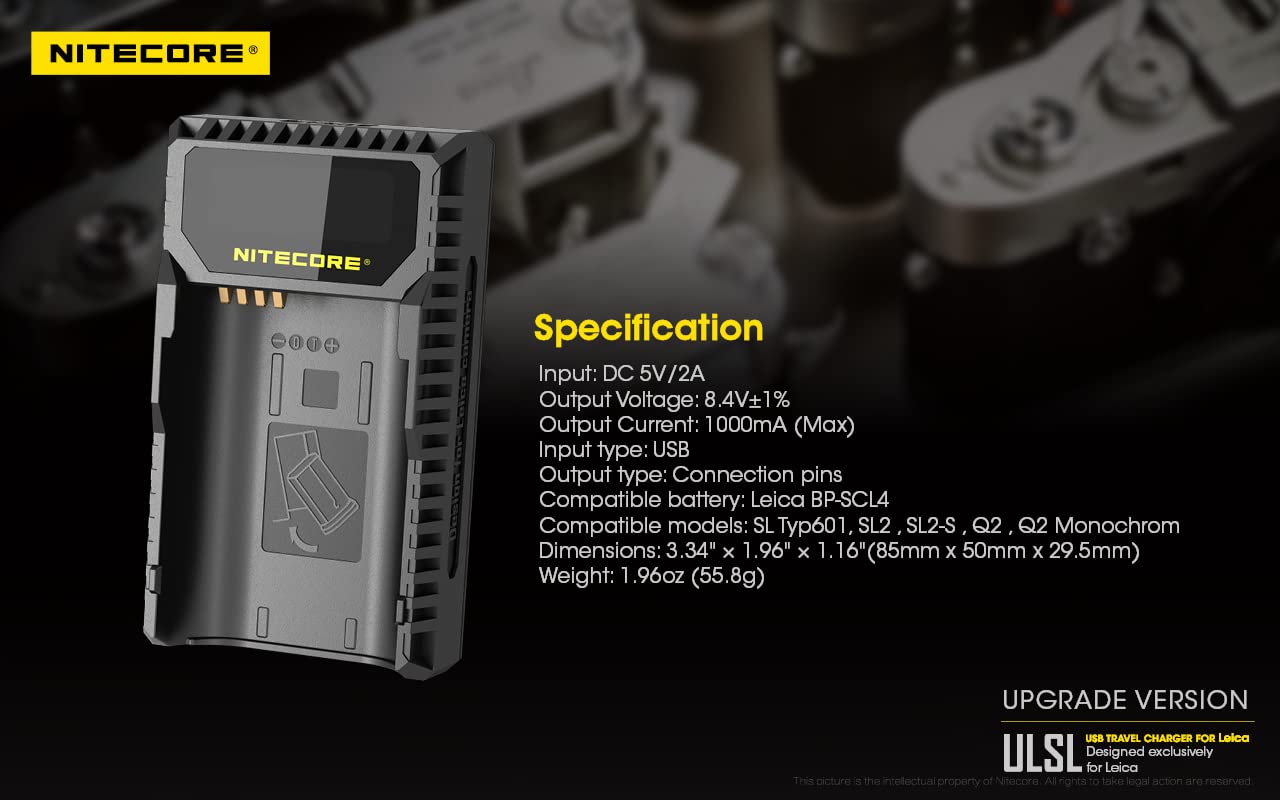 Nitecore ULSL USB-Ladegerät mit LCD-Display ,