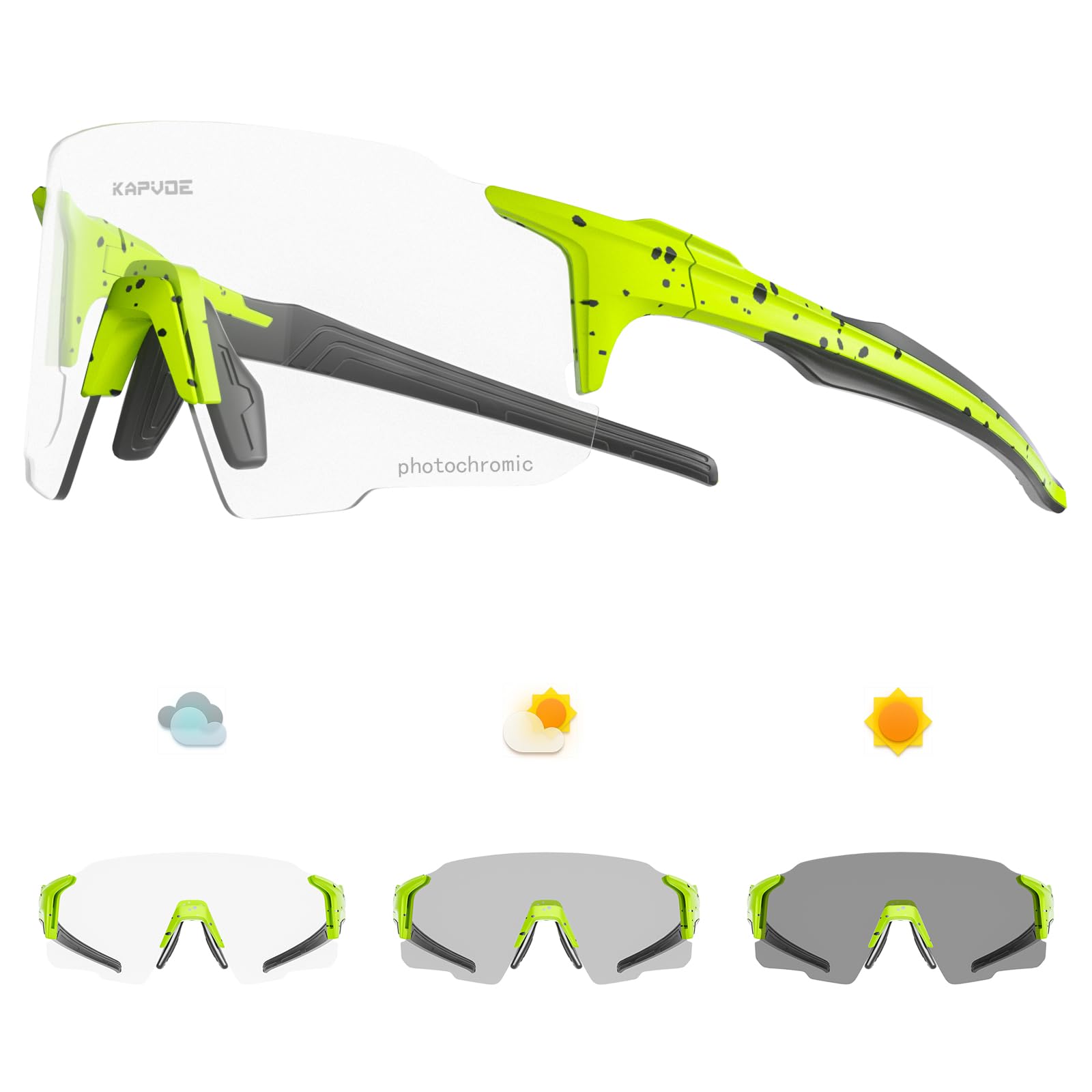 KAPVOE Fotocromáticas Gafas de Ciclismo Mujeres Hombres Transparente MTB Bicicleta Deportivas Running Bici Correr Voleibol