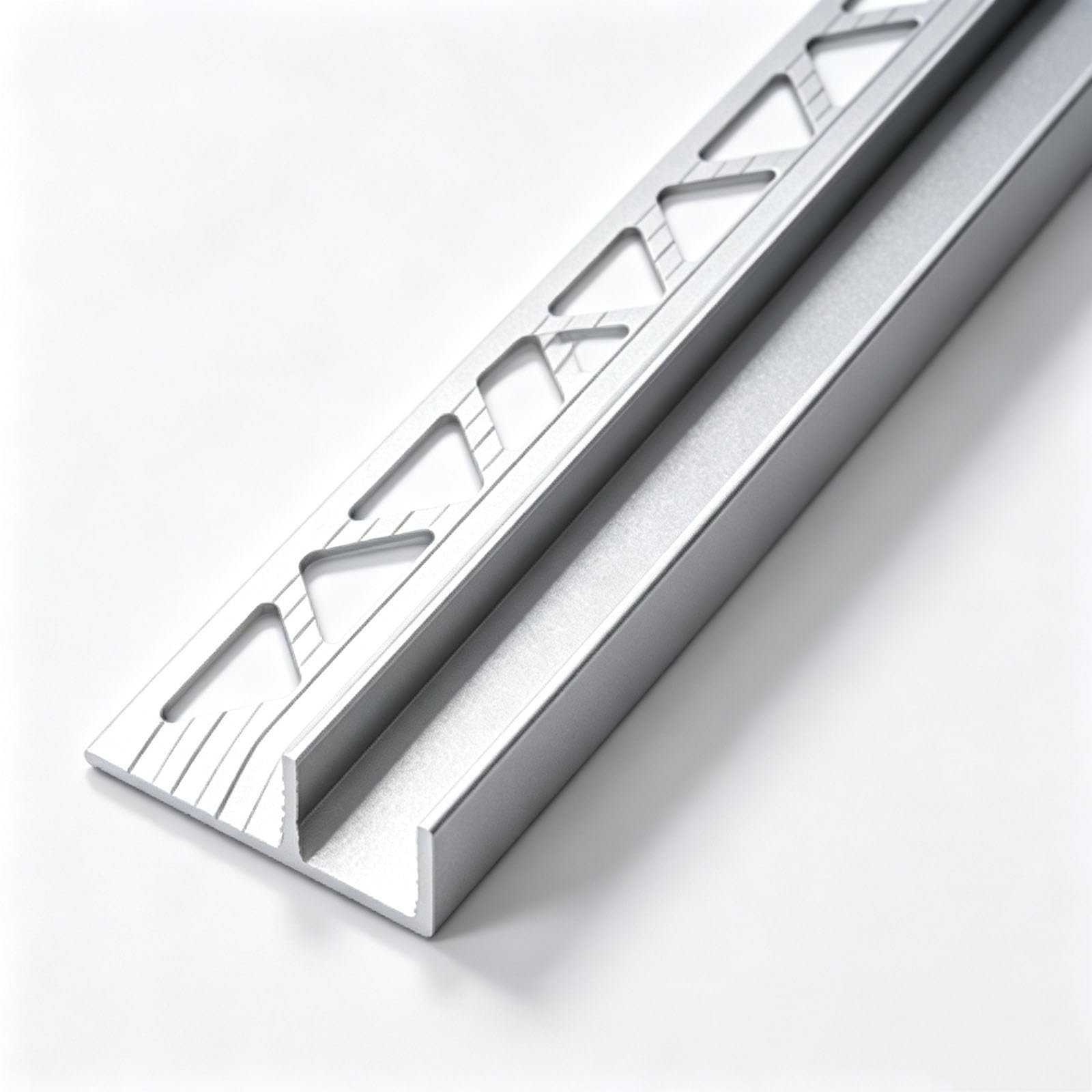 Profilado en «F» de aluminio para mamparas de ducha sin marco | Perfil rígido duro, junta protectora de PVC integrada, pista de retención de vidrio para baño(12mm Silver,300 cm/118.1 in)