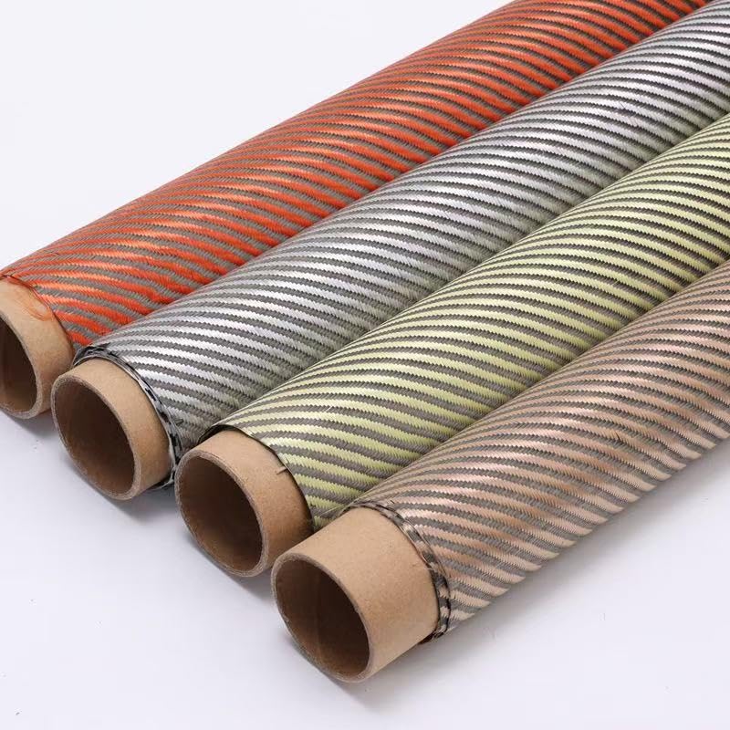 Grade A 3K 200g Carbon Aramid Mixed Fabric, 2x2 Twill Carbon Kevlar Cloth, High Strength 100cm Wide (Black, 1m x1m)
