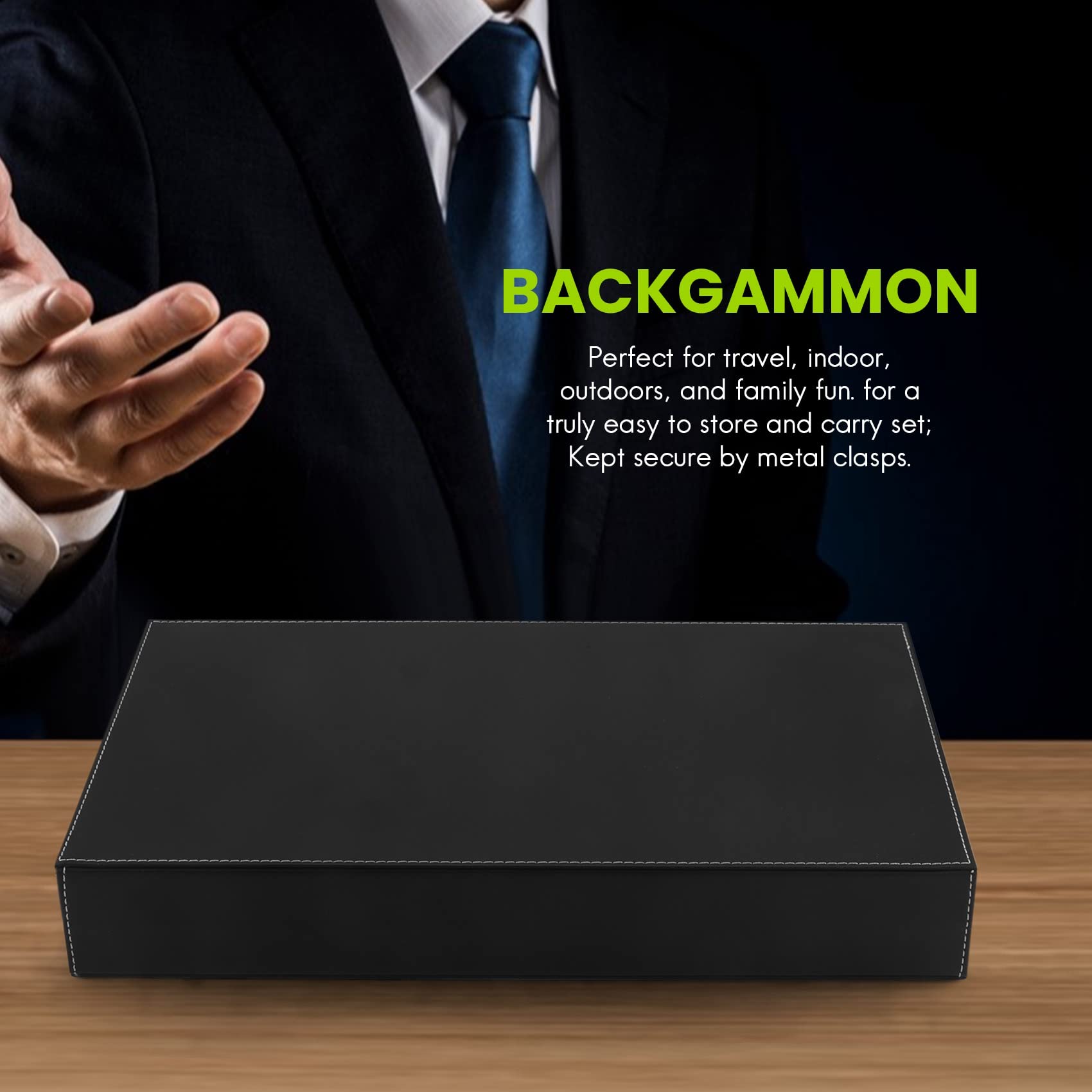 Juego de Backgammon - Juego de Backgammon CláSico de 14,75 Pulgadas para Adultos, Juego de Mesa para Juego de Backgammon Antiguo, Juego Familiar