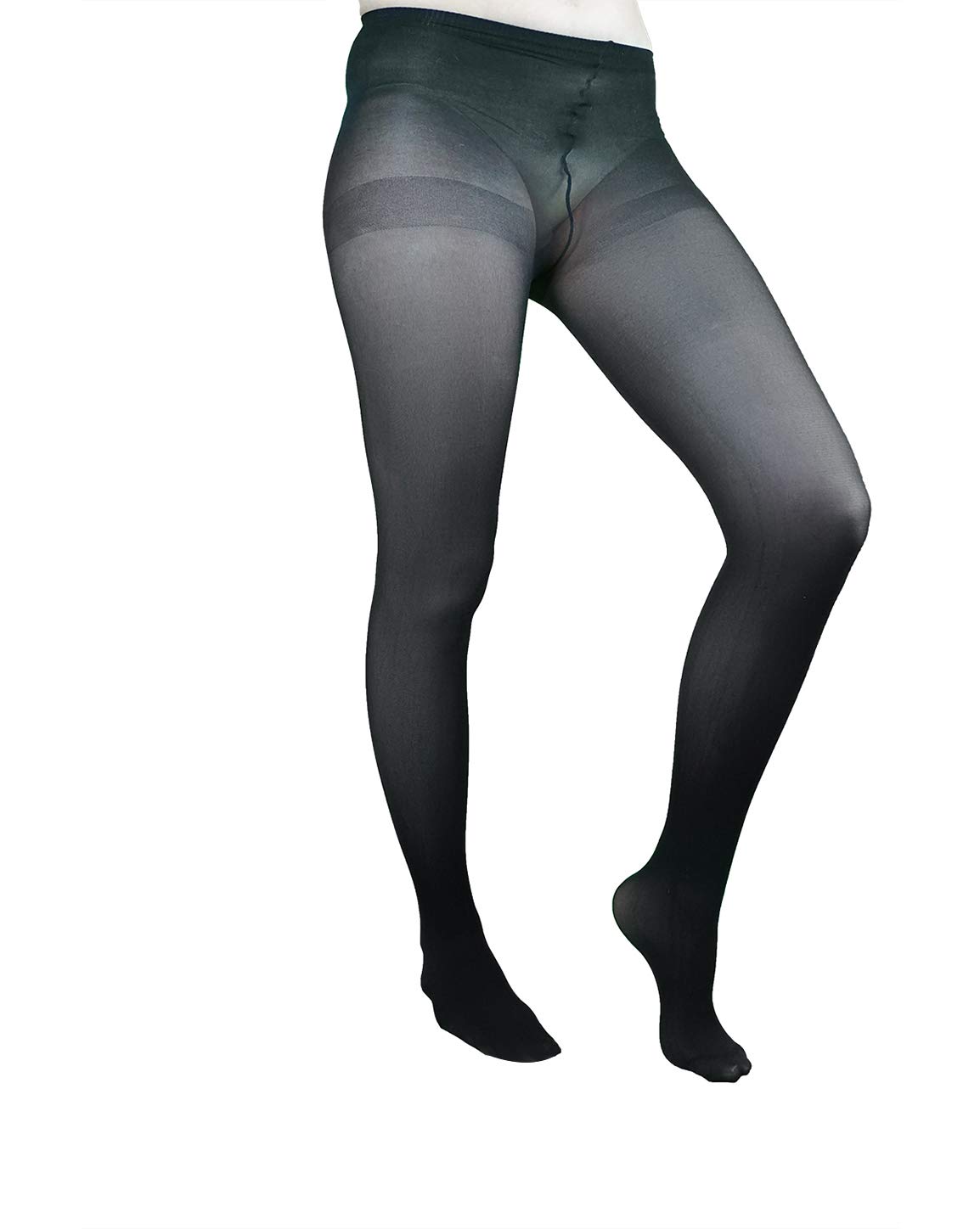 Buy Women's Black Footed Tights [2 PACK] Non Control Top Pantyhose