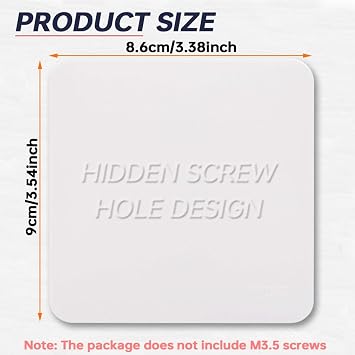 2Pack Single Blank Plate Hidden Screw Hole 1 Gang Square Shape Blanking Plate Cover Electrical Socket Blanking Plate Single Gang for Electrical Socket Plug Socket Cover Exposed outlets