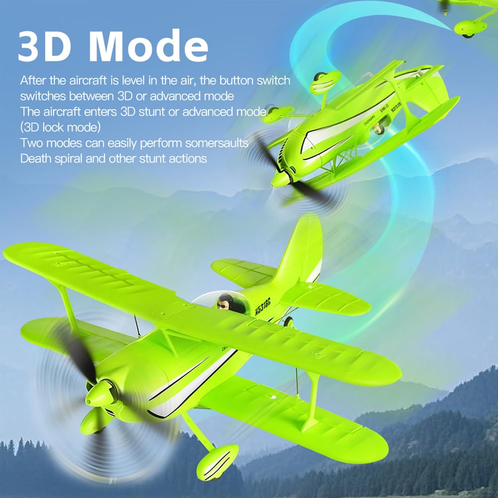 RC-Flugzeug A310 Doppeldecker Ferngesteuertes Flugzeug für Erwachsene Anfänger 3D/6G Brushless 2,4G Starrflügel-Fernsteuerungsflugzeug mit 2 Batterien