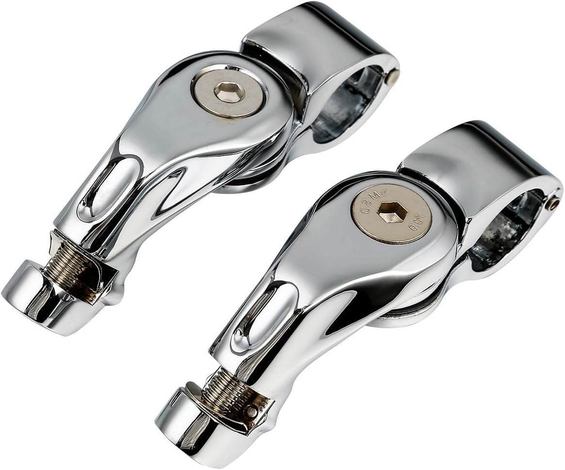 Motorcycle Mount Clamp Highway Foot Pegs Short Angled Adjustable Footrest Bracket Set For Suzuki Honda Harley Davidson Engine Guards