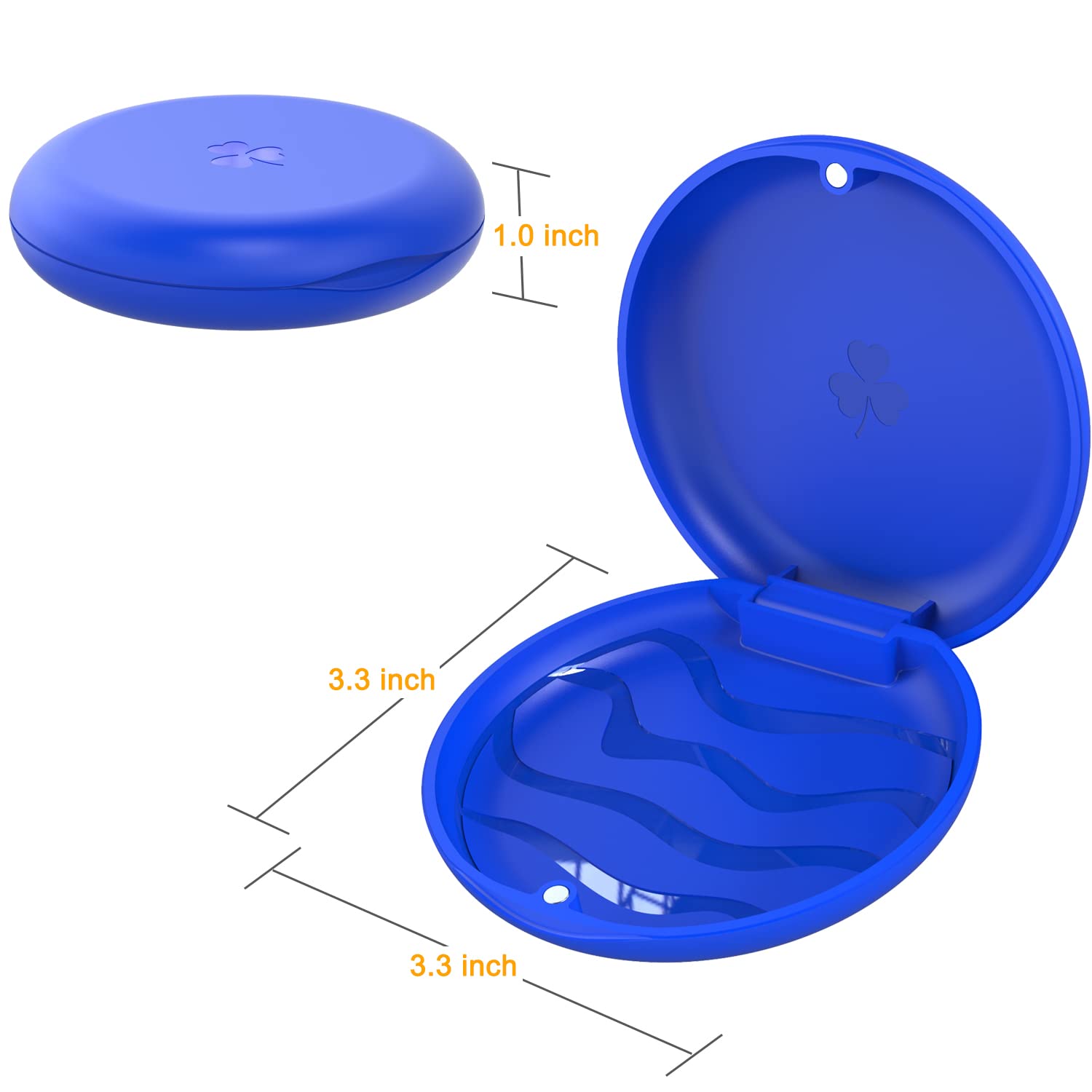 2 Pack de boîtiers pour appareil dentaire, boîtier pour aligneurs, boîtier orthodontique pour appareil dentaire, boîtier de voyage pour protège-dents - Bleu foncé.