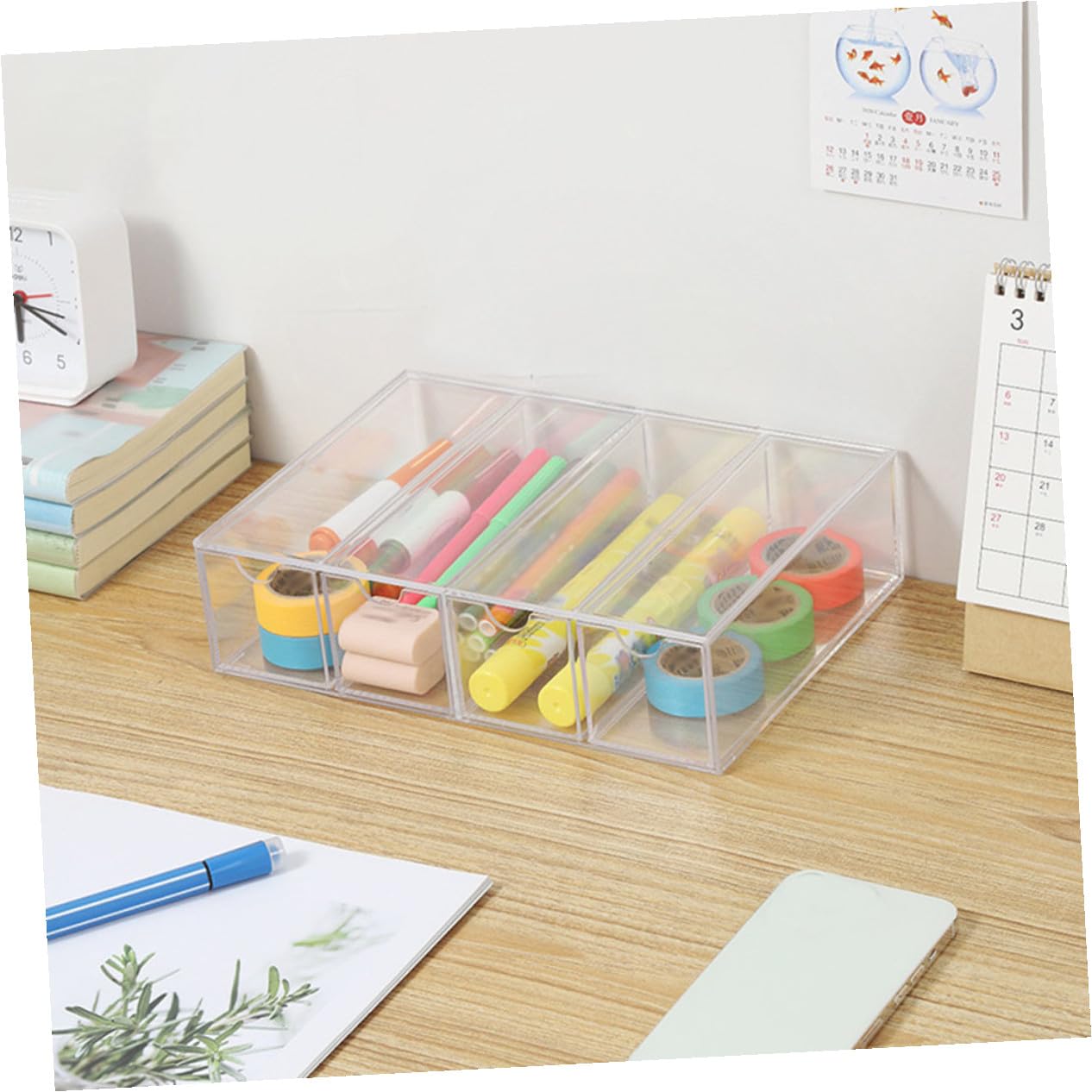 Caja Organizadora sin Rebabas 2 Piezas para Gafas de Sol de Plástico Resistente Diseño Apilable Adecuado para Uso Personal en Casa