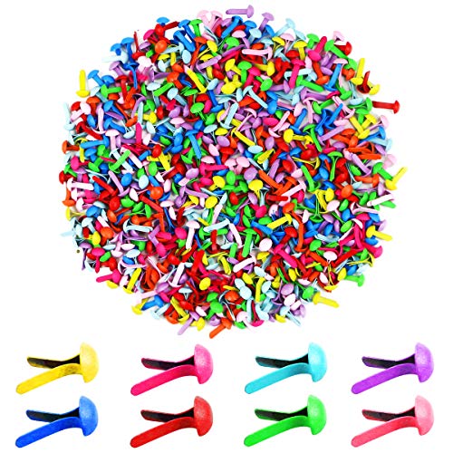 Yexpress 600 Pcs Colorful Mini Brads,Metal Brad Paper Fastener for Scrapbooking Craft DIY Paper, Random Colors