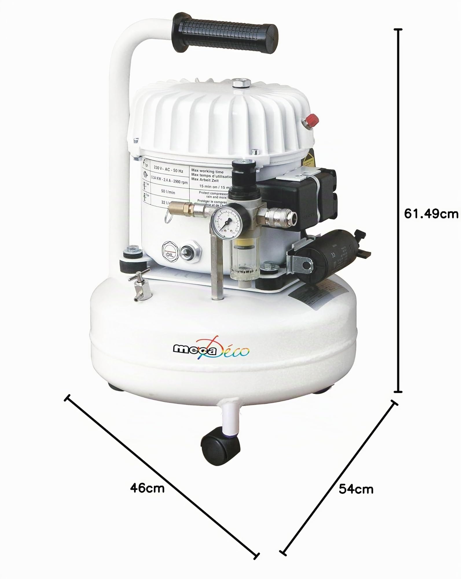 Mecafer Mecadeco 425516 - Compresor silencioso (9 L)