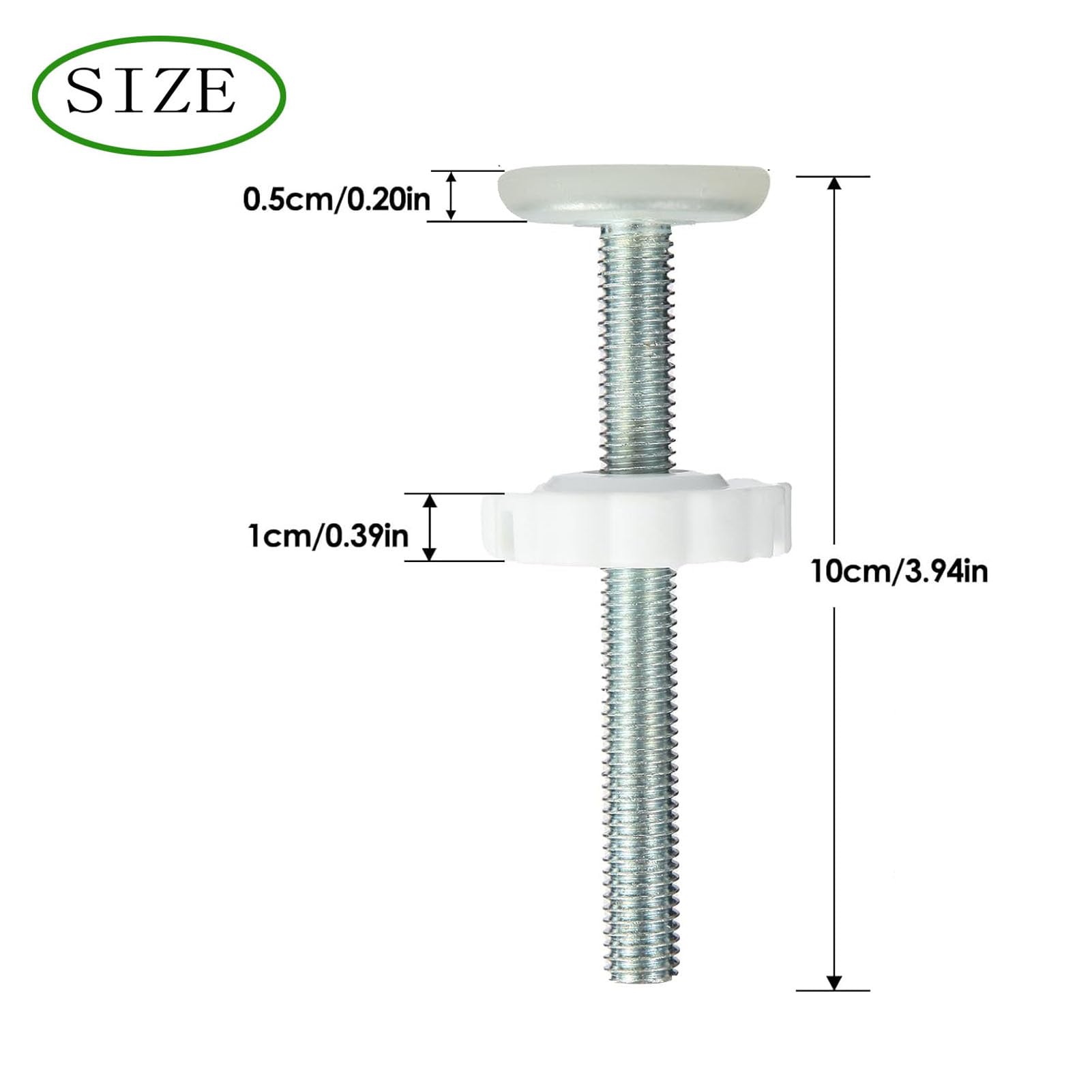 Pressure Mounted Baby Gates Threaded Spindle Rods, Baby Gate Extra Long M10 *10cm Spindle Rods for Baby and Pet Safety Gates (White) - Image 2