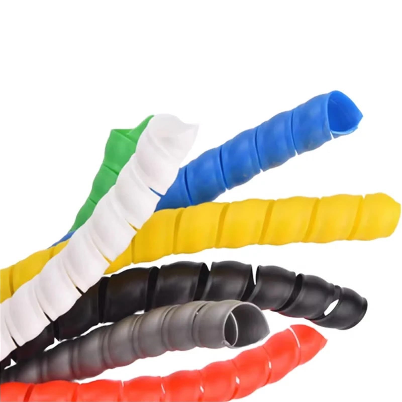 Avvolgicavo a spirale flessibile Tubo di avvolgimento da 1 m 8/10/14/16/20/25 mm Organizzatore cavi Manicotto protezione del cavo Protezione a spirale(White,32mm,10M)