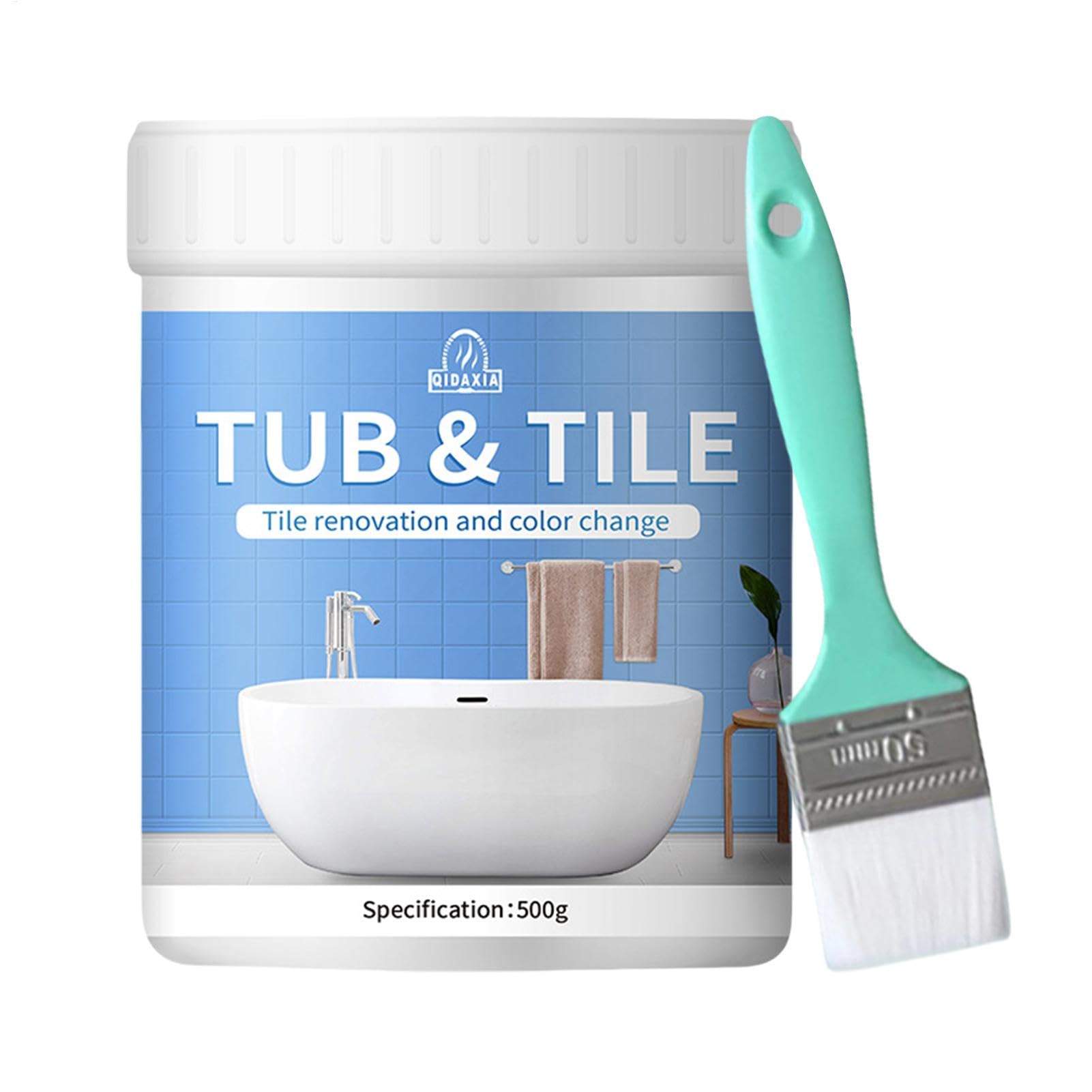 Kit Peinture Carrelage, Peinture Pour Baignoire Blanc, Peinture Baignoire Lavabo, Peinture Émaillée Blanche, Kit Peinture Salle De Bain Pour Baignoires, Éviers, Comptoirs, Facile À Utiliser