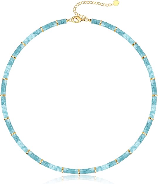 Choker Necklace for Women, Beaded Necklaces for Women Stocking Stuffers for Teens Teen Girl Gifts Gifts for Her Adjustable 14k Gold Gemstone Summer Anniversary Birthday Christmas Jewelry