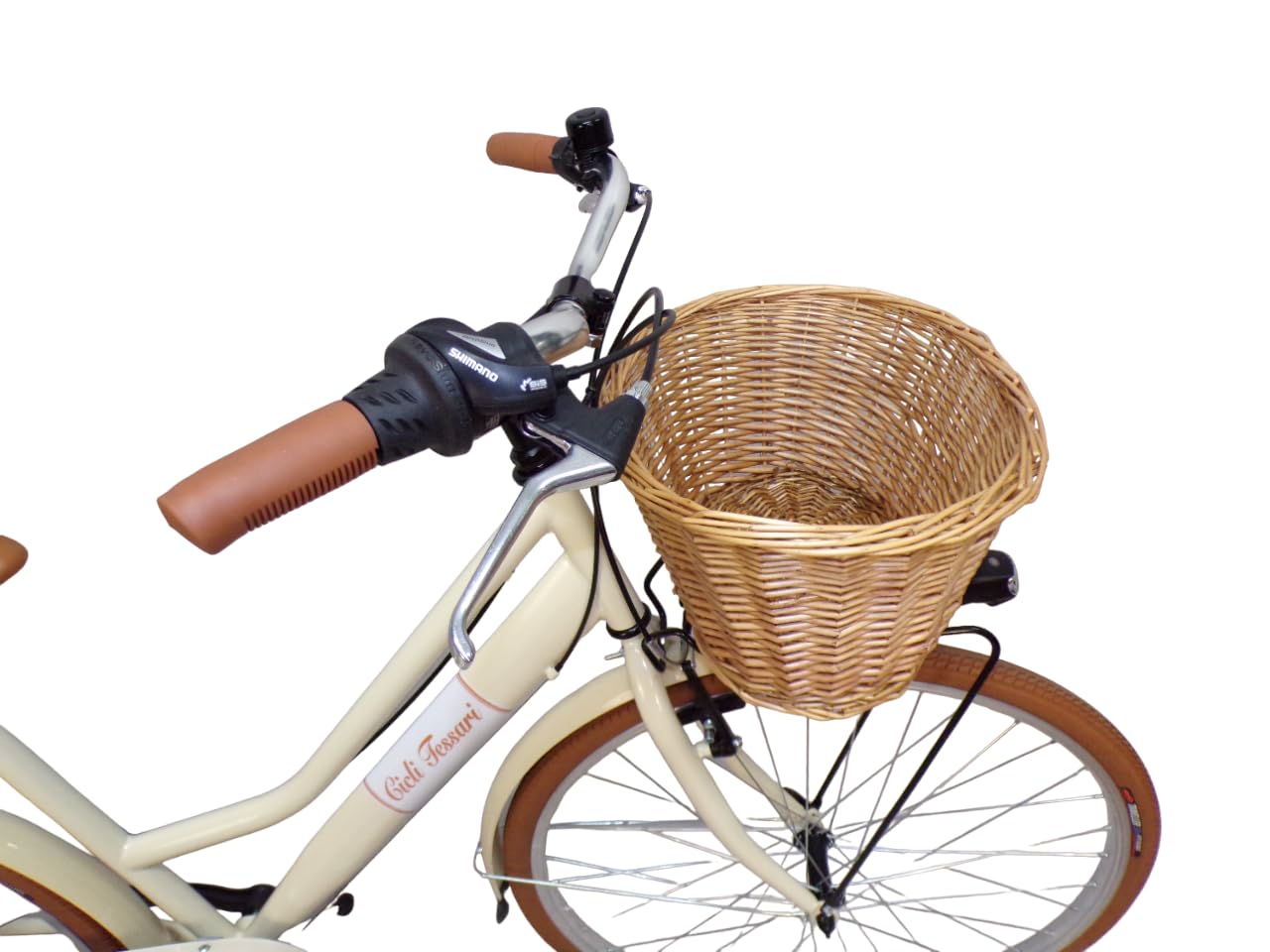 Bicicleta de mujer, de ciudad, de paseo de 28 pulgadas, vintage, retro, cesta de mimbre