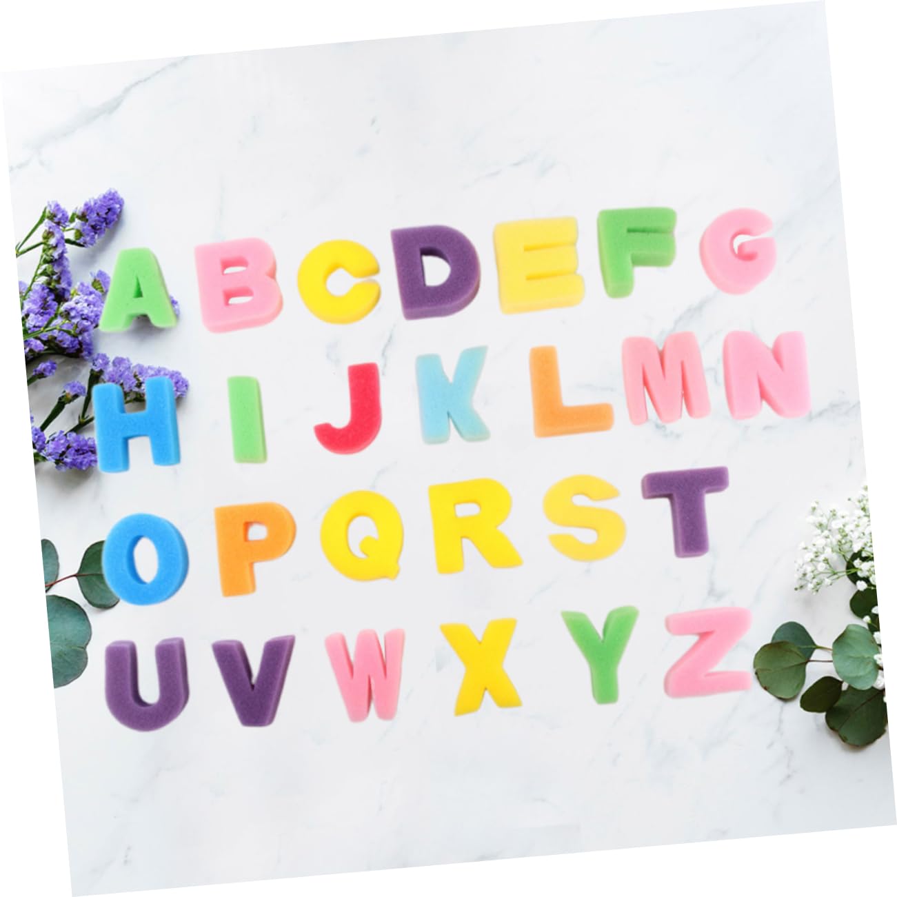 DOITOOL 78pcs Boys and Girls Alphabet Stickers Paint Sponges Creative Painting Craft Sponge Stamps for Early Learning DIY Letters for Toddlers Random Color