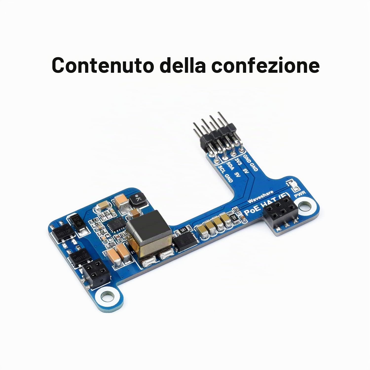 Waveshare Power Over Ethernet HAT E Type Compatible with Raspberry Pi 3B+/4B 802.3af-Compliant