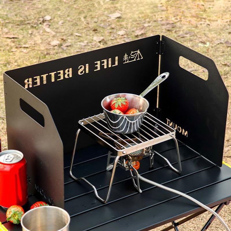 アウトドアカセットコンロ (バーナー ) ＋ウインドスクリーン Amazon | キャンプ 風よけ ウインドスクリーン キャンプ バーナー