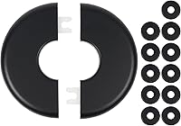 Vista 20 de 2 piezas de brida dividida de pared, placas de escudo autoadhesivas cuadradas de ABS con diseño de hebilla para tubo de 0.47"/12mm de diámetro