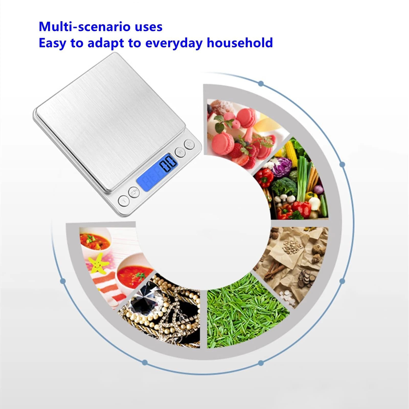 Balances de cuisine, Balance de cuisine numérique 3000g/ 0.1g, petite balance à bijoux, balance alimentaire, poids numérique en grammes et Oz, avec écran LCD/Tare , Balance alimentaire/cuisine/pâtisse