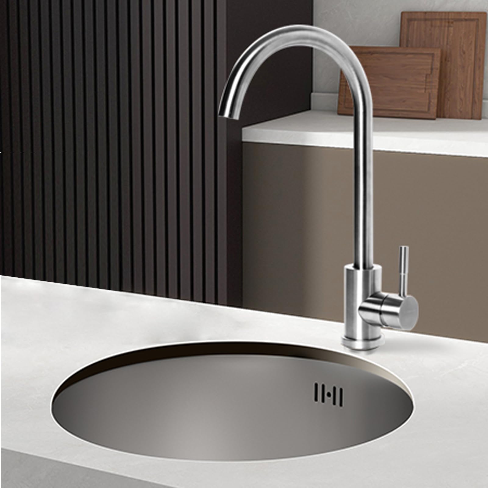 Zlthraustic One Color Stainless Steel Sink Built-In Kitchen Sink Single Bowl Built-In Sink