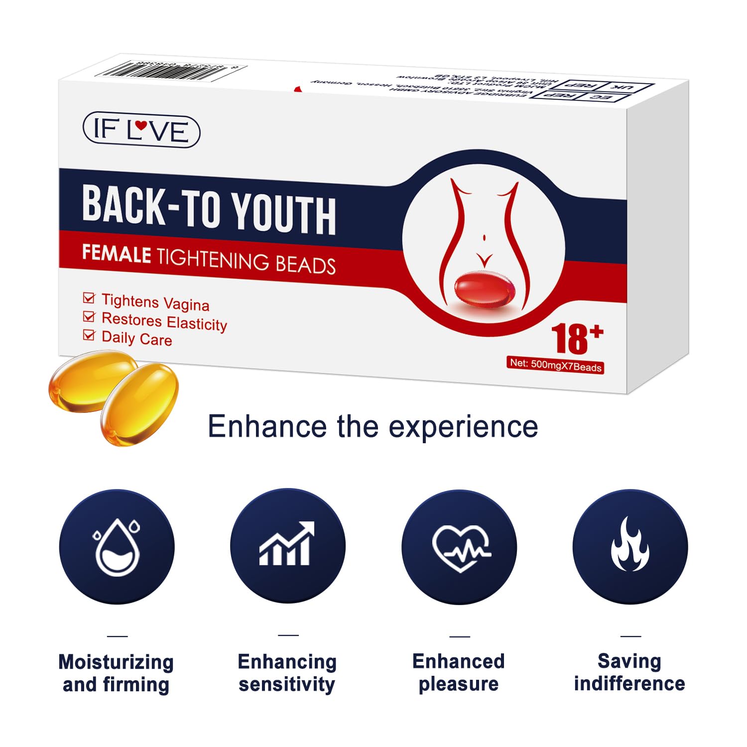 Female Vaginal Tightening Gel, Firming Liquibeads, Herbal Extract Care Improves vaginal laxity and dryness Enhances intimacy and pleasure Gentle Care