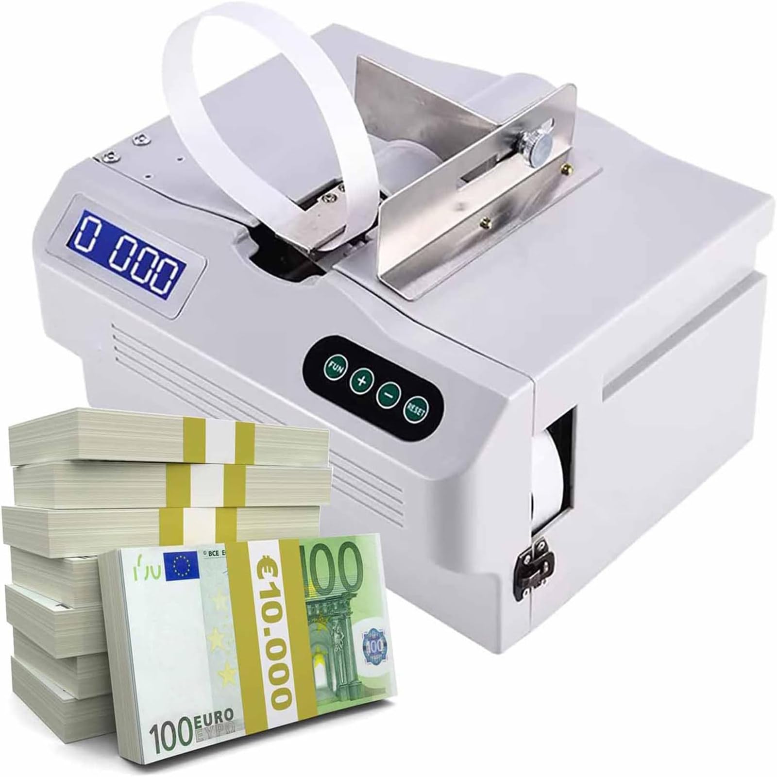 Confezionatrice automatica denaro,efficiente macchina automatica per impacchettare banconote con schermo LCD per professionisti finanza e cassieri - Velocizza gestione del contante