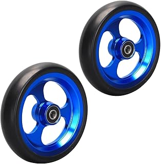 Rueda delantera for silla de ruedas de 5 pulgadas/125 mm, repuesto for silla de ruedas deportiva, neumáticos sólidos antideslizantes, color azul, 2 unidades
