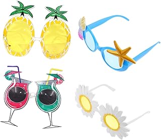 4 Pçs Óculos De Abacaxi Óculos Da Moda Óculos De Sol Da Moda Para Mulheres Óculos De Sol Femininos Artigos De Festa Com Tema De Praia Havaiano Luau Favores De Festa Óculos