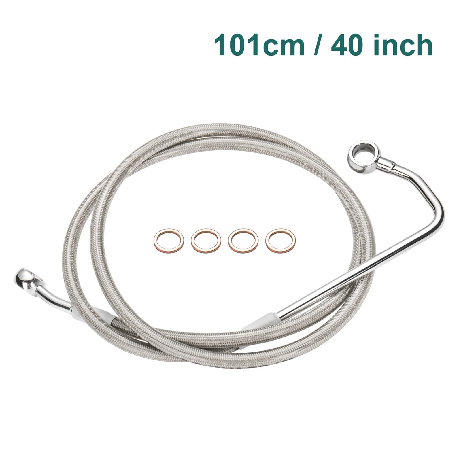 Kable napędowe Do Softail 2011-2017 Heritage Fat Boy Breakout z ABS 91/96/101CM przedni górny przewód hamulcowy olejowy Motocyklowe kable napędowe(101CM Chrome)