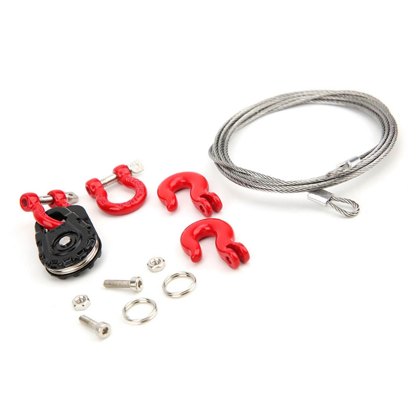 Equipment Three Piece Set RC Steel Rope/Pulley/Lock Sleeve for RC Model Car Clim Vehicle Set Equipment You Can Enhance the Simulation Experience Your RC Steel RopeRC PulleyRC