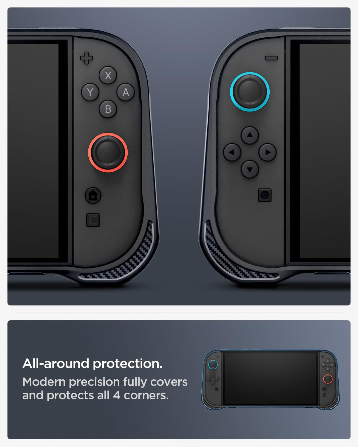 Spigen Rugged Armor Designed for Nintendo Switch 2 Case (2025) Protective Handheld Case with Ergonomic Grip and Strap (Not Compatible with Switch Dock) - Matte Black | 2025, Protective, Ergonomic Grip, Strap, Matte Black - Image 8