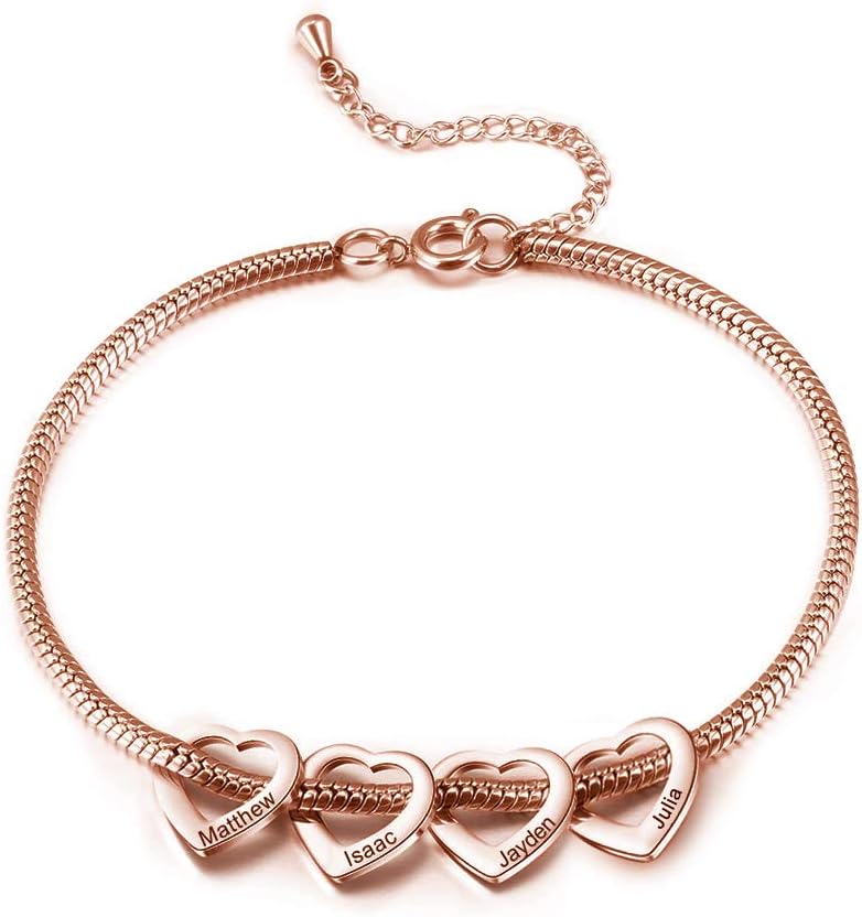 Ankle Bracelets for Women Silver Gold Foot Chain Ankle Bracelet Personalized Heart Name Chain Anklet for Women