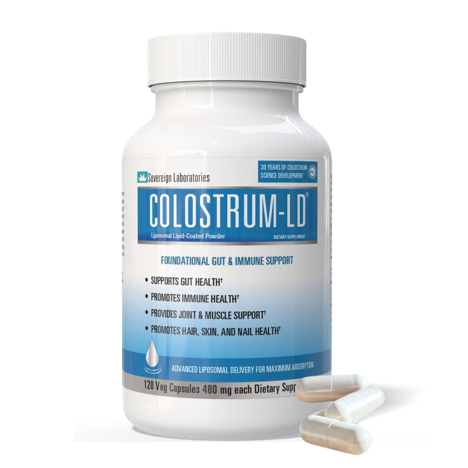 Colostrum-LD Colostrum Capsules - 120 Count - Liposomal Delivery