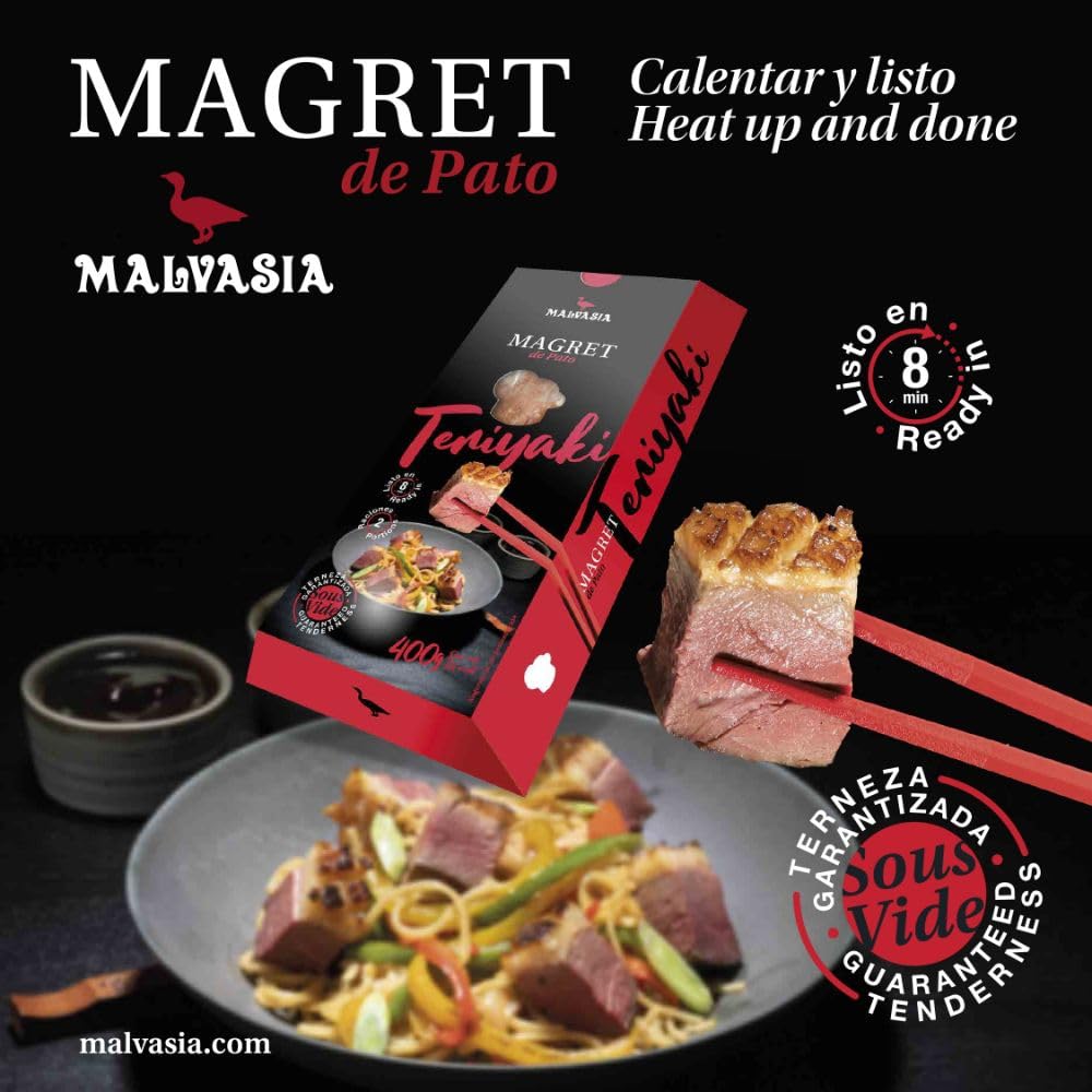 MALVASIA Magret de Pato "Calentar y Listo" - Magret de Pato TERIYAKI - 2 unidades *Plato Preparado Gourmet